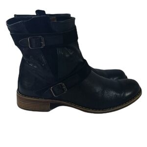 Paul Green Black Buckle Moto Boots